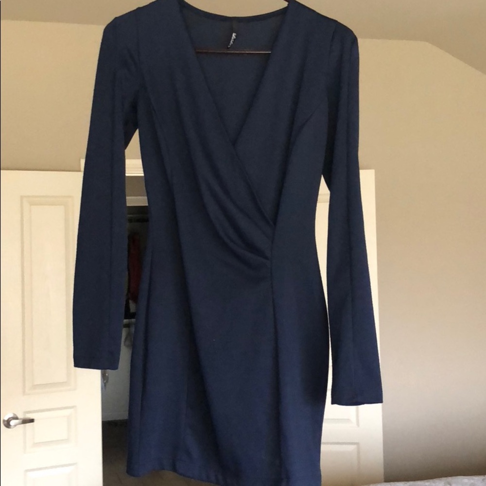 Lulus long sleeve navy bodycon mini dress - Picture 5 of 5